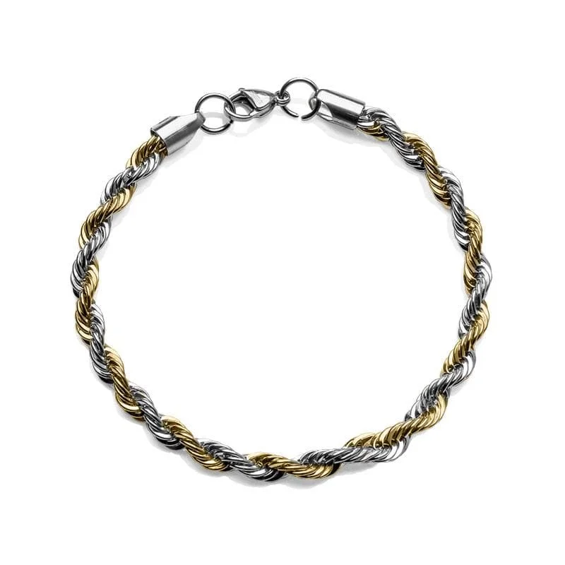 Bold And Beautiful Jewelry Now At Irresistible Prices Two-Tone Rope Chain Bracelet
