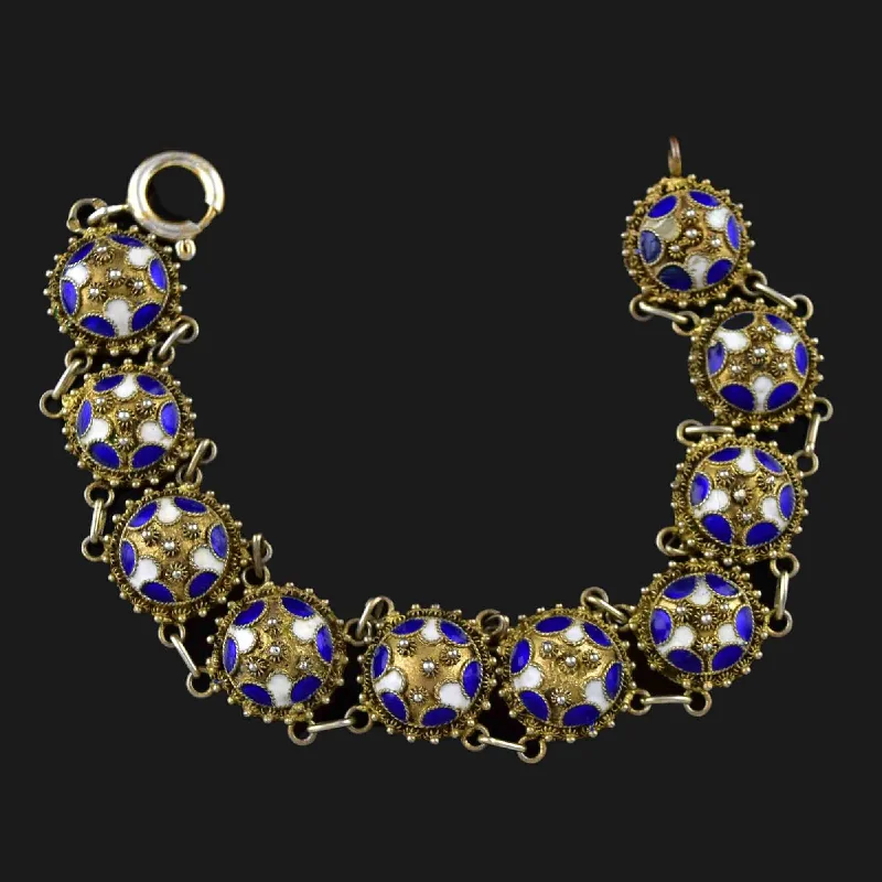 Buy More, Save More On Stunning Jewelry Pieces Vintage White Blue Enamel Link Chain Layering Bracelet Buy More, Save More On Stunning Jewelry Pieces Vintage White Blue Enamel Link Chain Layering Bracelet