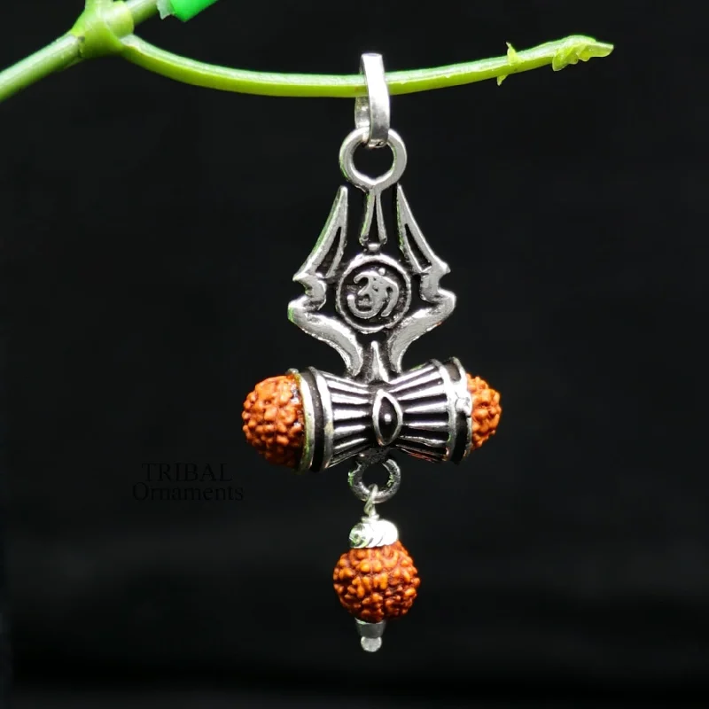 Stunning Jewelry Pieces At The Lowest Prices Ever 925 sterling silver excellent customized lord shiva trident with Rudraksha unique style pendant, amazing unisex light weight pendant ssp1845 Stunning Jewelry Pieces At The Lowest Prices Ever 925 sterling silver excellent customized lord shiva trident with Rudraksha unique style pendant, amazing unisex light weight pendant ssp1845