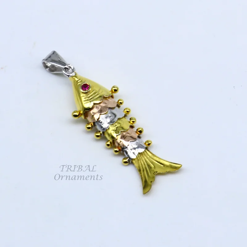 Luxury Jewelry Without The Luxury Price Tag 925 sterling silver Handmade double tone fish design pendant, amazing vintage design gifting pendant customized jewelry ssp276 Luxury Jewelry Without The Luxury Price Tag 925 sterling silver Handmade double tone fish design pendant, amazing vintage design gifting pendant customized jewelry ssp276