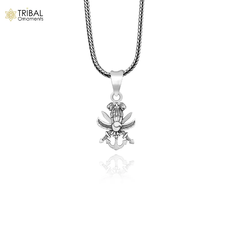 Your Perfect Accessory Now At The Best Price 925 sterling silver handmade gorgeous unique design Indian army logo pendant excellent gifting tribal jewelry best gift to him ssp1515/ PS75 Your Perfect Accessory Now At The Best Price 925 sterling silver handmade gorgeous unique design Indian army logo pendant excellent gifting tribal jewelry best gift to him ssp1515/ PS75