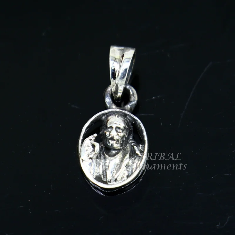 Handcrafted Jewelry Sale – Unique Designs At Low Prices 925 sterling silver handmade Indian idol Sai Baba pendant, amazing stylish unisex pendant personalized jewelry tribal jewelry nsp472 Handcrafted Jewelry Sale – Unique Designs At Low Prices 925 sterling silver handmade Indian idol Sai Baba pendant, amazing stylish unisex pendant personalized jewelry tribal jewelry nsp472