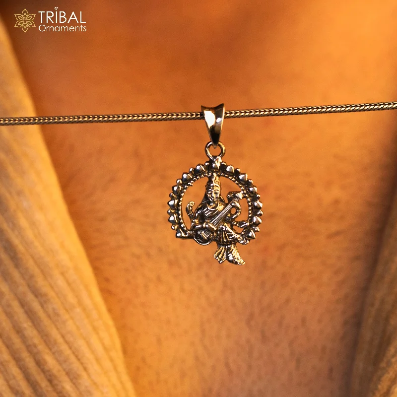 Get The Best Deals On Timeless Jewelry Pieces 925 sterling silver unique design Goddess Saraswati/Sharda mataji pendant, goddess pendant personalized jewelry tribal jewelry nsp447 Get The Best Deals On Timeless Jewelry Pieces 925 sterling silver unique design Goddess Saraswati/Sharda mataji pendant, goddess pendant personalized jewelry tribal jewelry nsp447