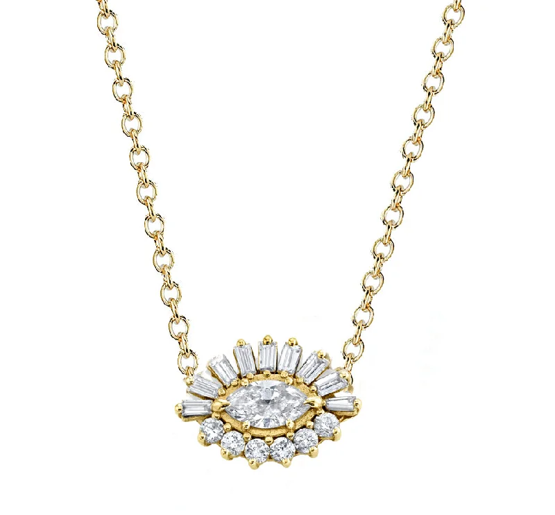 Bohemian-Inspired Jewelry For Free-Spirited Fashion DIAMOND EVIL EYE PENDANT NECKLACE Bohemian-Inspired Jewelry For Free-Spirited Fashion DIAMOND EVIL EYE PENDANT NECKLACE