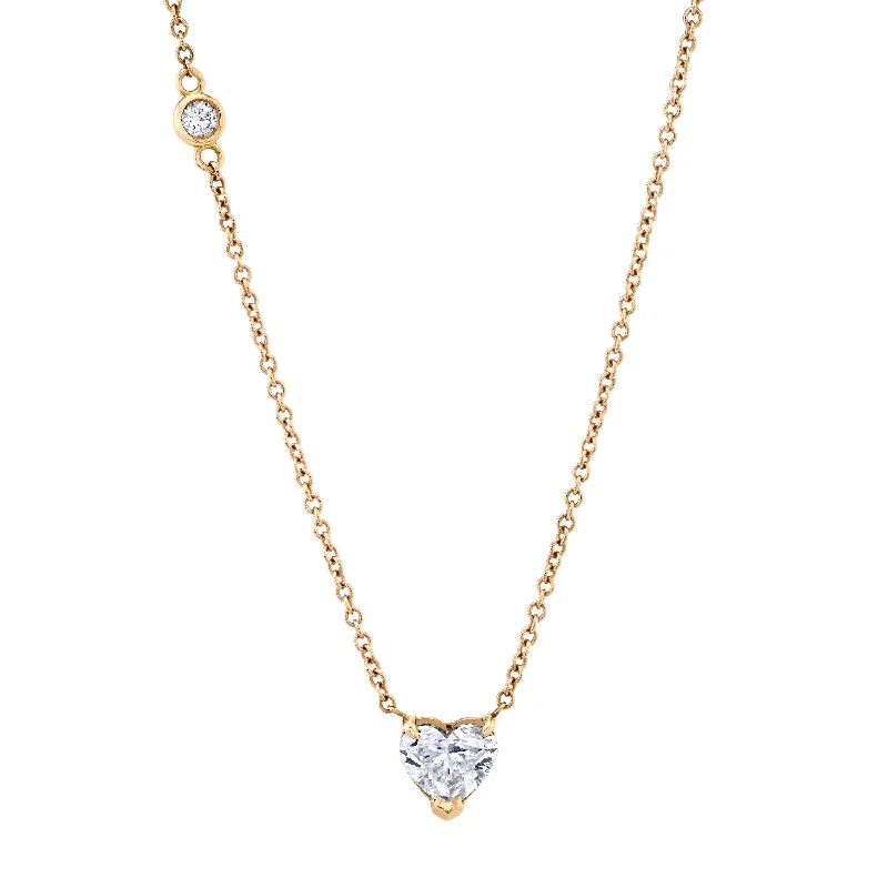 Elegant Rose Gold Jewelry For A Stylish Touch DIAMOND PRONG SOLITAIRE HEART NECKLACE