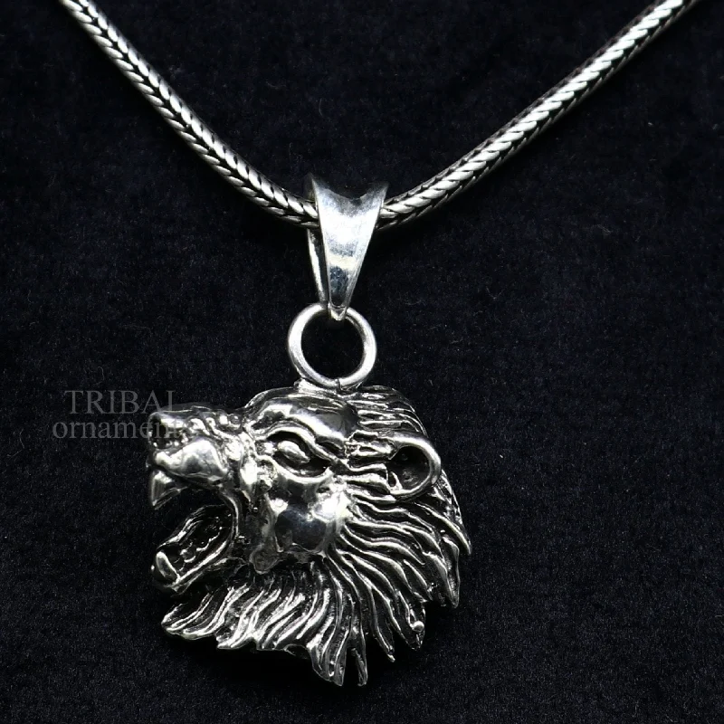 Final Call For Exquisite Jewelry At Reduced Rates Elegant divine 925 sterling silver handmade lion face design pendant solid pendant, best unisex gifting jewelry from india ssp1573 Final Call For Exquisite Jewelry At Reduced Rates Elegant divine 925 sterling silver handmade lion face design pendant solid pendant, best unisex gifting jewelry from india ssp1573