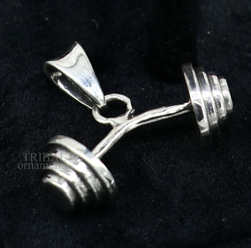 Grab Stylish Jewelry Before The Sale Ends Exclusive design 925 sterling silver unique barbell dumbbell pendant, excellent design stylish unisex pendant jewelry from India ssp1728 Grab Stylish Jewelry Before The Sale Ends Exclusive design 925 sterling silver unique barbell dumbbell pendant, excellent design stylish unisex pendant jewelry from India ssp1728
