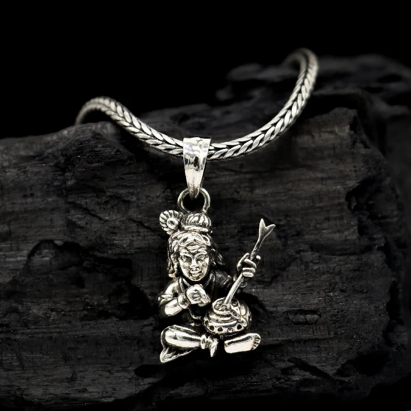Shop Dazzling Jewelry At The Best Prices Little Krishna 925 sterling silver trendy lord Krishna Makhan Gopala pendant daily use pendant best delicate necklace jewelry NSP681 Shop Dazzling Jewelry At The Best Prices Little Krishna 925 sterling silver trendy lord Krishna Makhan Gopala pendant daily use pendant best delicate necklace jewelry NSP681