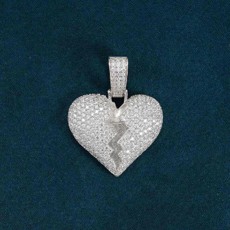 Premium Jewelry Now Available At Special Discounts Moissanite Broken Heart Pendant 14K Gold Premium Jewelry Now Available At Special Discounts Moissanite Broken Heart Pendant 14K Gold