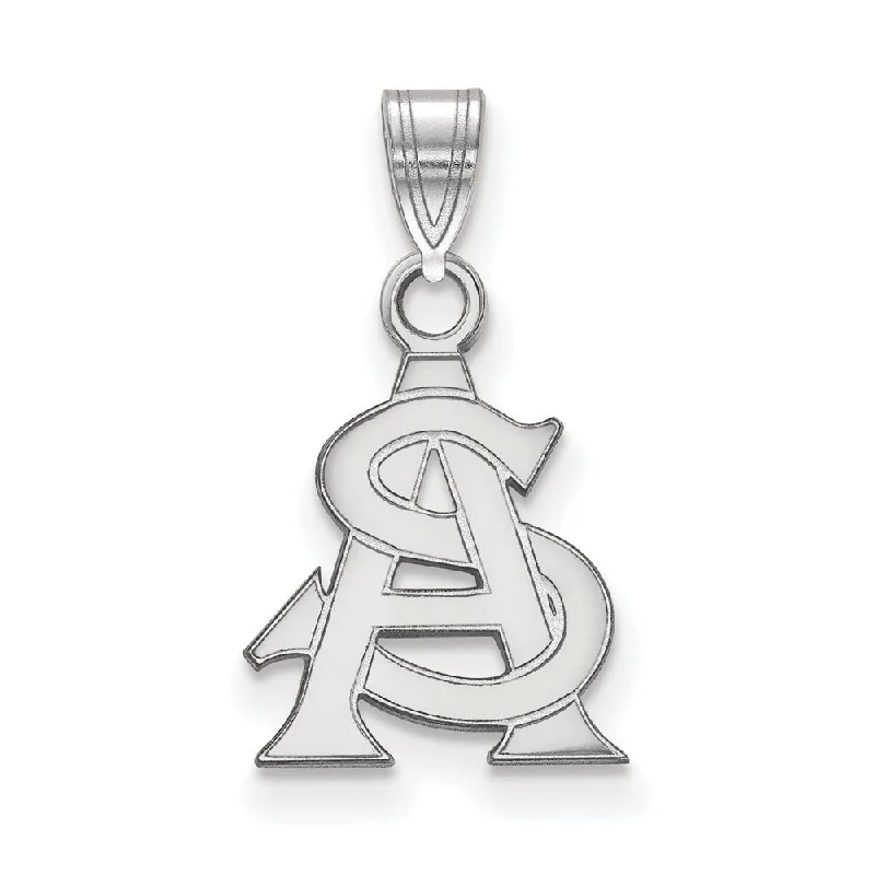 Customized Silver Jewelry For Unique Style 10k White Gold Arizona State Small 'AS' Pendant Customized Silver Jewelry For Unique Style 10k White Gold Arizona State Small 'AS' Pendant