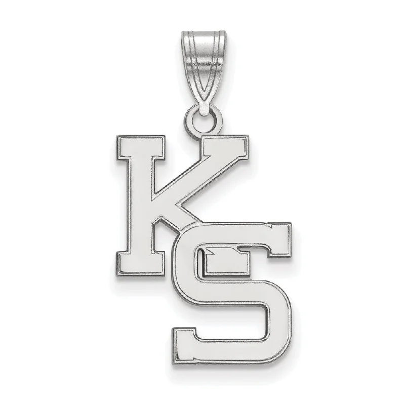 Bestselling Jewelry At Special Promotional Rates 10k White Gold Kansas State Large 'KS' Pendant