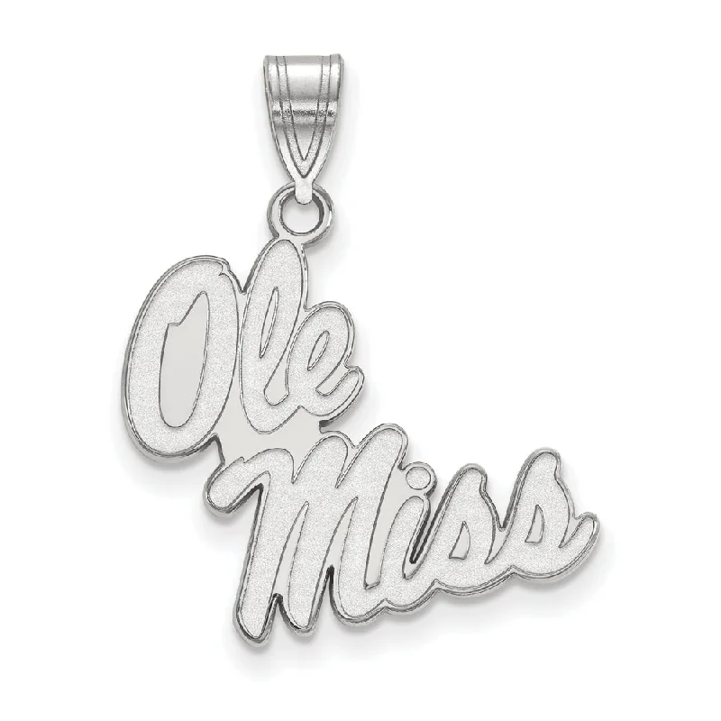 Huge Savings On Timeless Jewelry Collections 10k White Gold U. of Mississippi Large 'Ole Miss' Pendant Huge Savings On Timeless Jewelry Collections 10k White Gold U. of Mississippi Large 'Ole Miss' Pendant