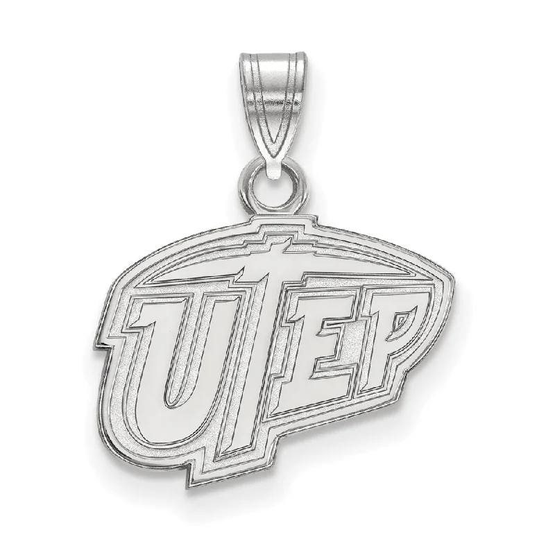 Affordable Luxury Jewelry For Every Occasion 10k White Gold U. of Texas at El Paso Small Logo Pendant Affordable Luxury Jewelry For Every Occasion 10k White Gold U. of Texas at El Paso Small Logo Pendant