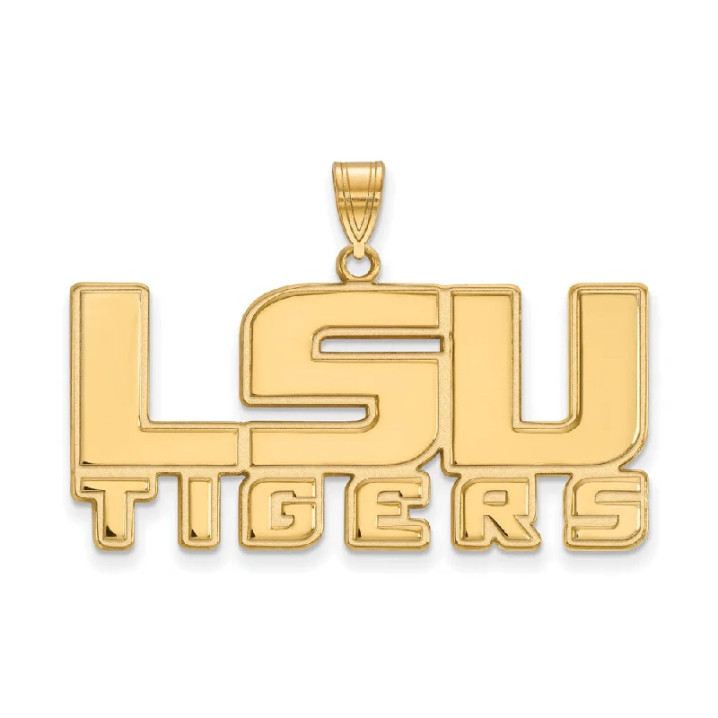 Shop Dazzling Jewelry With Special Promotional Discounts 10k Yellow Gold Louisiana State Large 'LSU TIGERS' Pendant