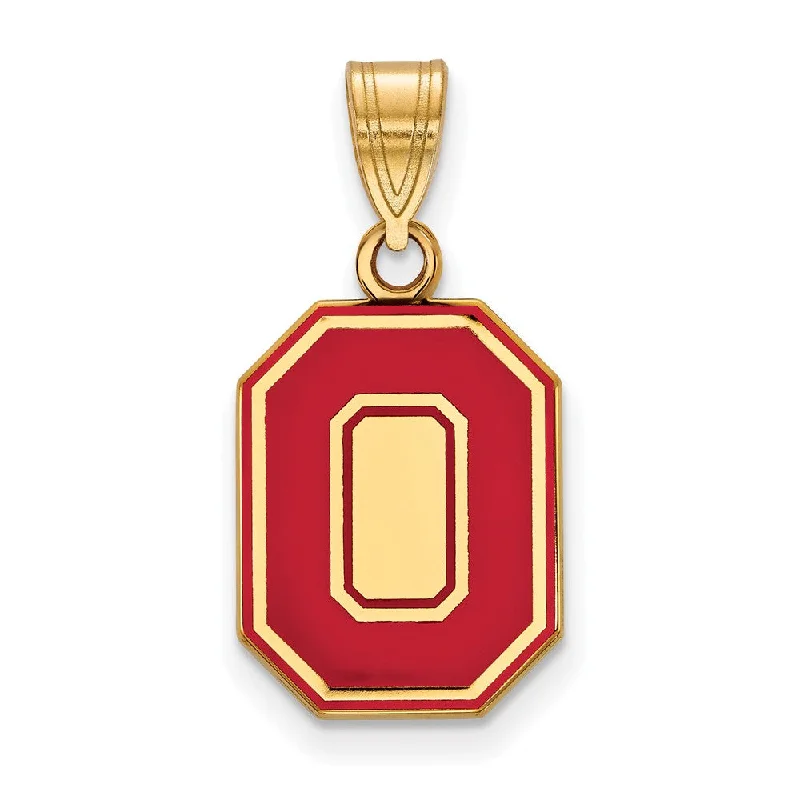 Elegant Jewelry Styles At Budget-Friendly Prices 14k Gold Plated Silver Ohio State Medium Enamel 'O' Pendant Elegant Jewelry Styles At Budget-Friendly Prices 14k Gold Plated Silver Ohio State Medium Enamel 'O' Pendant