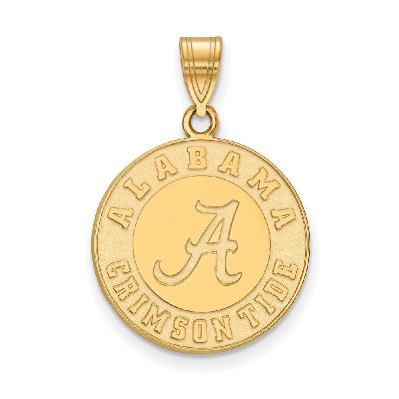 Discounted Jewelry For A Glamorous Look 14k Gold Plated Silver U. of Alabama Large Logo Disc Pendant Discounted Jewelry For A Glamorous Look 14k Gold Plated Silver U. of Alabama Large Logo Disc Pendant