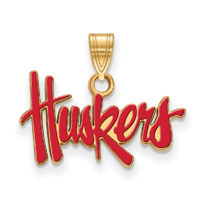 Luxury Jewelry At Unbeatable Discounts 14k Gold Plated Silver U. of Nebraska Small Enamel 'Huskers' Pendant Luxury Jewelry At Unbeatable Discounts 14k Gold Plated Silver U. of Nebraska Small Enamel 'Huskers' Pendant