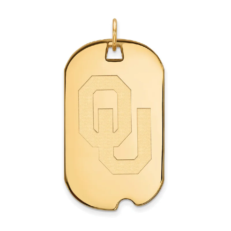 Limited-Stock Jewelry Clearance – Grab Your Favorites Now 14k Gold Plated Silver U. of Oklahoma Large 'OU' Dog Tag Pendant Limited-Stock Jewelry Clearance – Grab Your Favorites Now 14k Gold Plated Silver U. of Oklahoma Large 'OU' Dog Tag Pendant