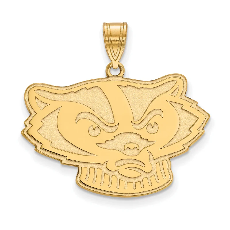 Fashion-Forward Jewelry At Incredible Prices 14k Gold Plated Silver U. of Wisconsin Large Mascot Pendant