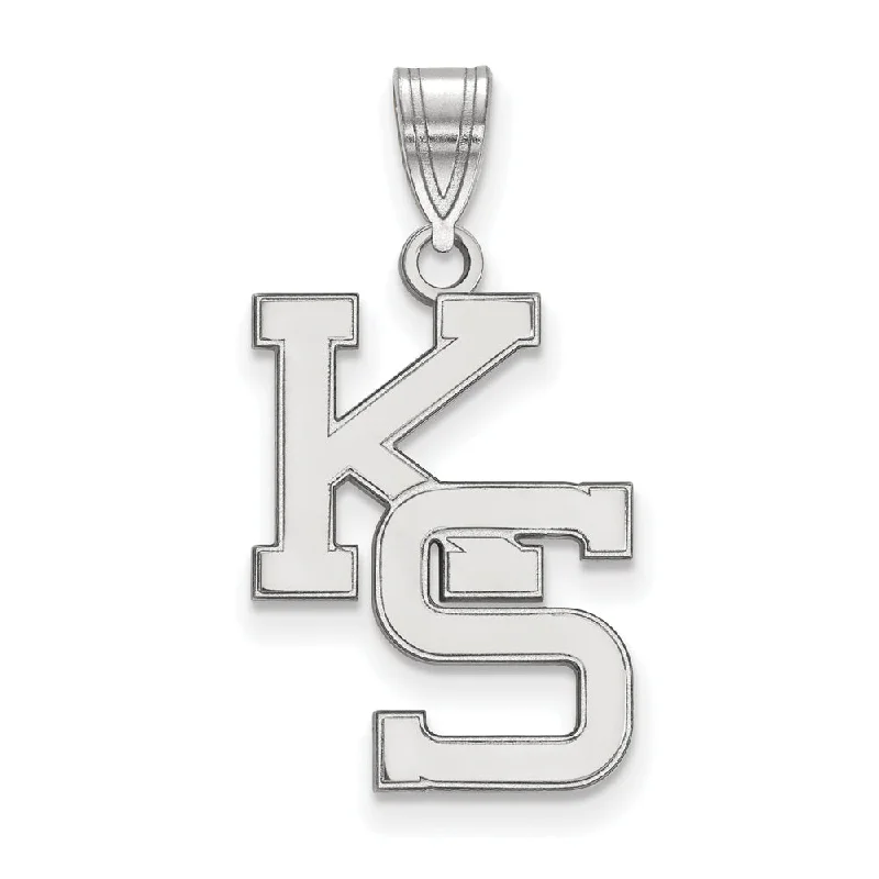 Stunning Jewelry At Even More Stunning Prices 14k White Gold Kansas State Large 'KS' Pendant Stunning Jewelry At Even More Stunning Prices 14k White Gold Kansas State Large 'KS' Pendant
