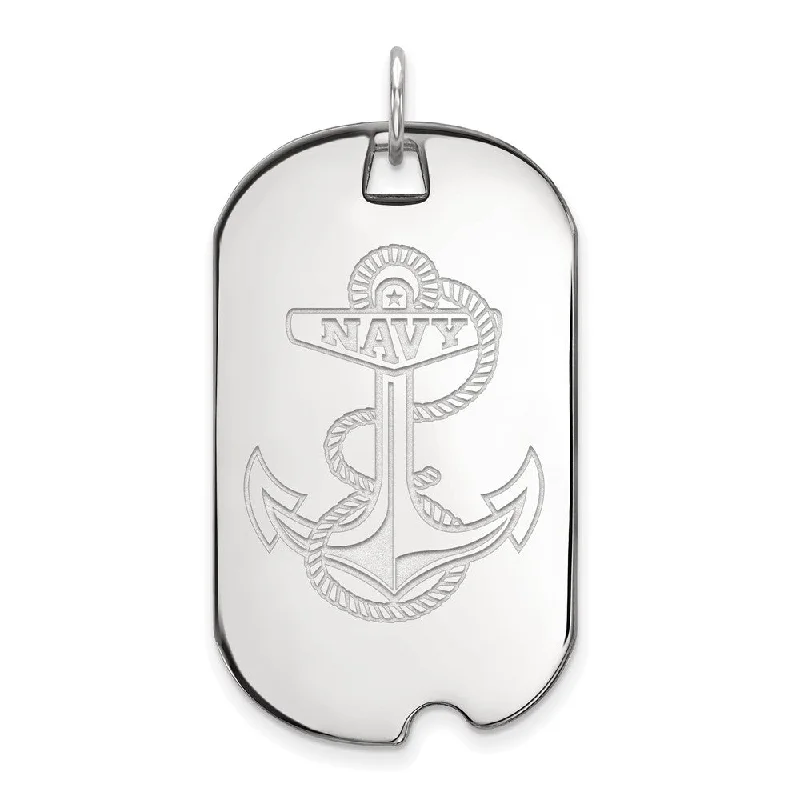 Jewelry Sale – Exclusive Styles At Lower Prices 14k White Gold U.S. Naval Academy Large Dog Tag Pendant Jewelry Sale – Exclusive Styles At Lower Prices 14k White Gold U.S. Naval Academy Large Dog Tag Pendant