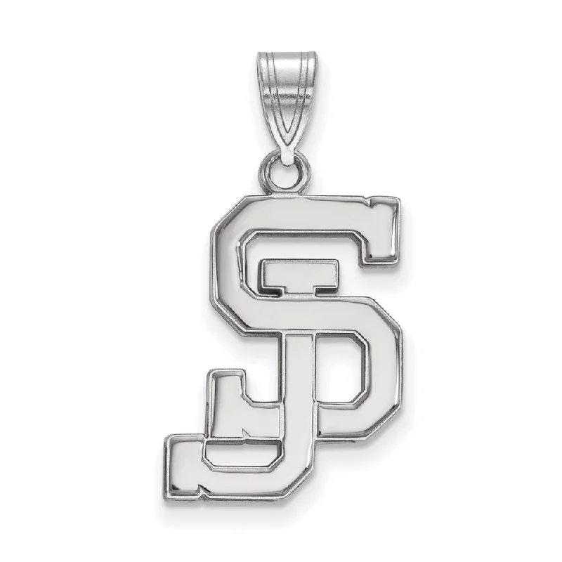 Handcrafted Jewelry Sale – Unique Designs At Low Prices 14k White Gold San Jose State Large Pendant Handcrafted Jewelry Sale – Unique Designs At Low Prices 14k White Gold San Jose State Large Pendant