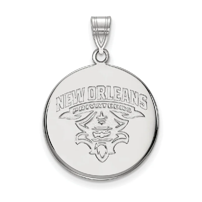 High-Quality Jewelry At A Fraction Of The Cost 14k White Gold U. of New Orleans Large Disc Pendant High-Quality Jewelry At A Fraction Of The Cost 14k White Gold U. of New Orleans Large Disc Pendant
