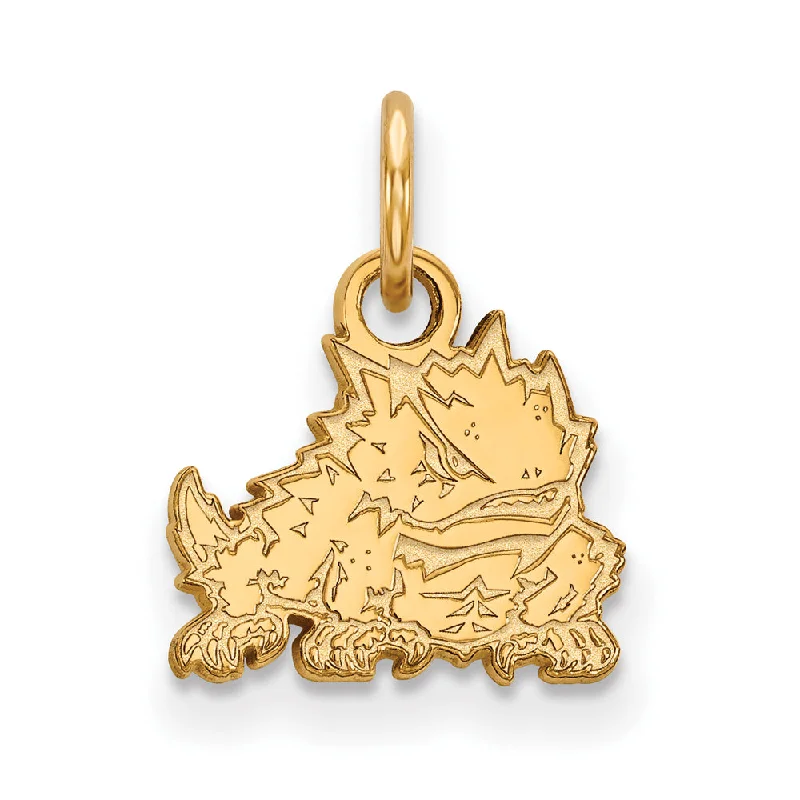 The Perfect Jewelry Piece At The Perfect Discount 14k Yellow Gold Texas Christian U. XS (Tiny) Charm or Pendant The Perfect Jewelry Piece At The Perfect Discount 14k Yellow Gold Texas Christian U. XS (Tiny) Charm or Pendant