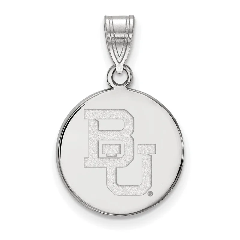 Special Deals On Handcrafted And Designer Jewelry Sterling Silver Baylor U Medium 'BU' Disc Pendant Special Deals On Handcrafted And Designer Jewelry Sterling Silver Baylor U Medium 'BU' Disc Pendant