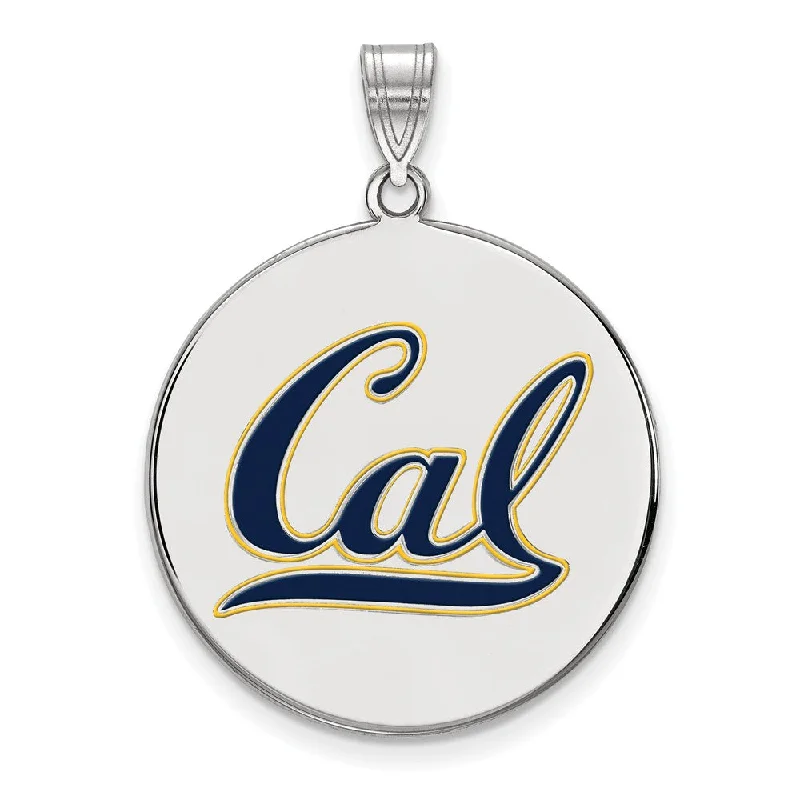 Romantic Heart-Shaped Jewelry For Special Gifts Sterling Silver California Berkeley XL Enamel 'Cal' Disc Pendant Romantic Heart-Shaped Jewelry For Special Gifts Sterling Silver California Berkeley XL Enamel 'Cal' Disc Pendant
