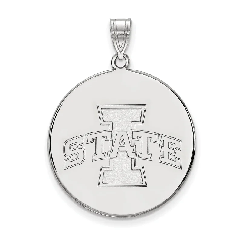 Luxury Handcrafted Jewelry For Elegant Looks Sterling Silver Iowa State XL Disc Pendant Luxury Handcrafted Jewelry For Elegant Looks Sterling Silver Iowa State XL Disc Pendant