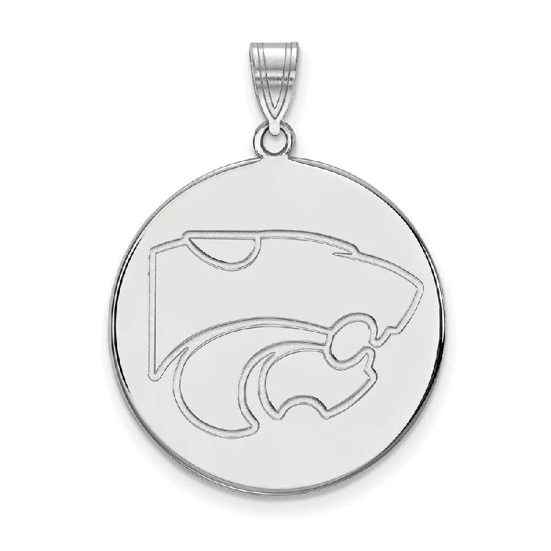 Chic, Trendy, And Affordable Jewelry Sale Sterling Silver Kansas State XL Mascot Disc Pendant Chic, Trendy, And Affordable Jewelry Sale Sterling Silver Kansas State XL Mascot Disc Pendant