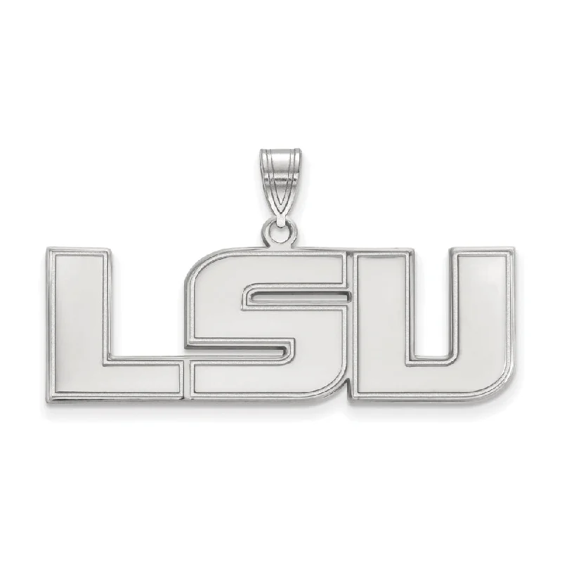 Stunning Statement Jewelry, Unbeatable Discounts Sterling Silver Louisiana State Large 'LSU' Pendant