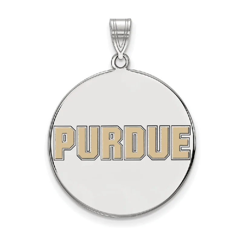 Huge Markdowns On Premium Jewelry Styles Sterling Silver Purdue XL Enamel Script Disc Pendant Huge Markdowns On Premium Jewelry Styles Sterling Silver Purdue XL Enamel Script Disc Pendant