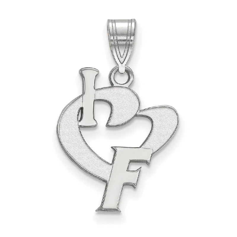 Waterproof Stainless Steel Jewelry For Lasting Beauty Sterling Silver U. of Florida Large I Love 'F' Pendant Waterproof Stainless Steel Jewelry For Lasting Beauty Sterling Silver U. of Florida Large I Love 'F' Pendant