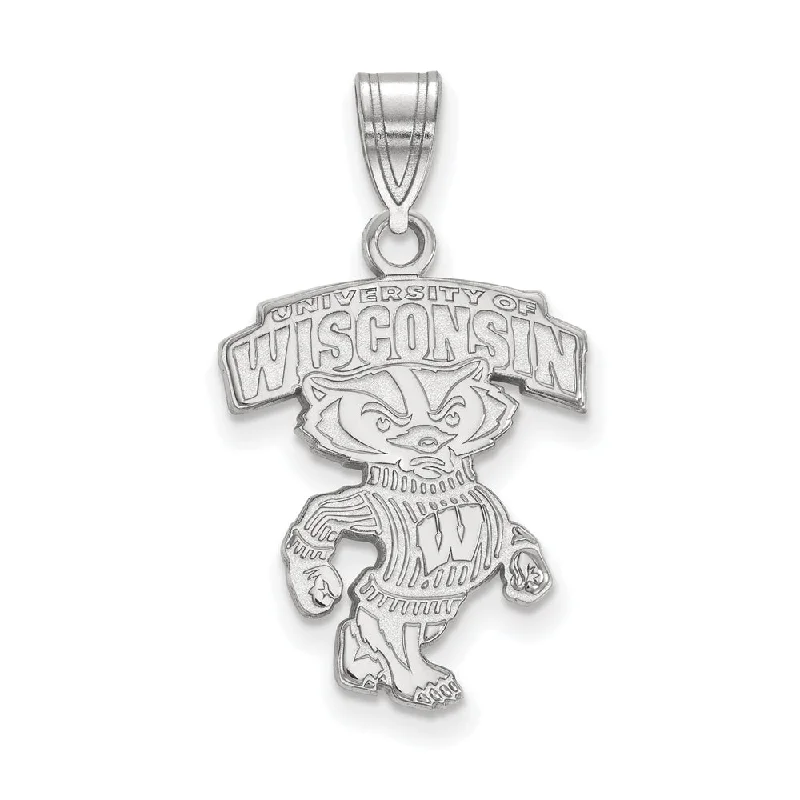 Elevate Your Outfit With Discounted Statement Jewelry Sterling Silver U. of Wisconsin Large Logo Pendant Elevate Your Outfit With Discounted Statement Jewelry Sterling Silver U. of Wisconsin Large Logo Pendant