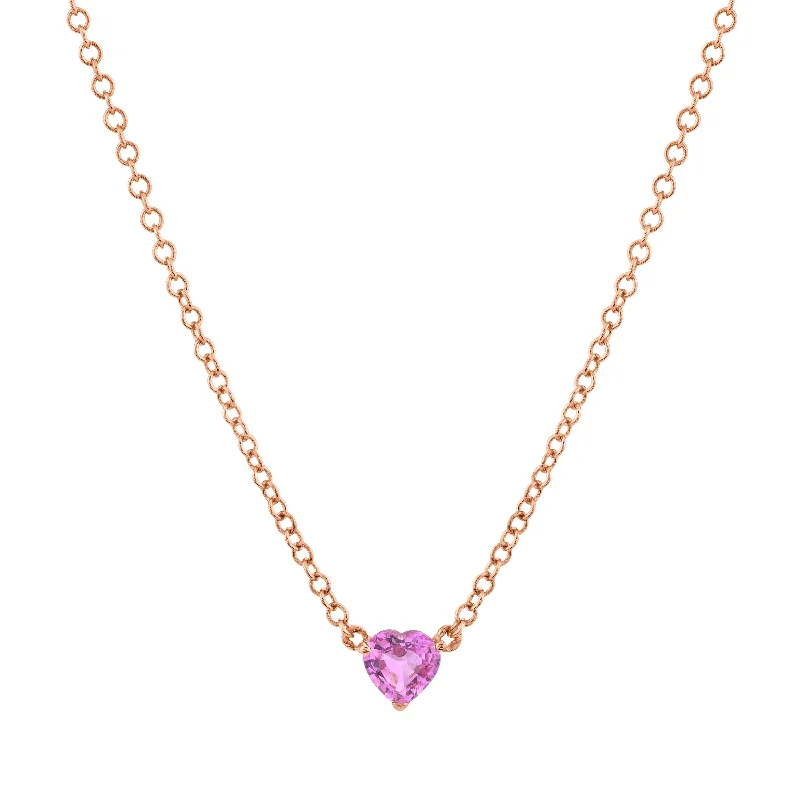 Limited-Time Offer On Elegant Jewelry Pieces PINK SAPPHIRE BABY HEART NECKLACE