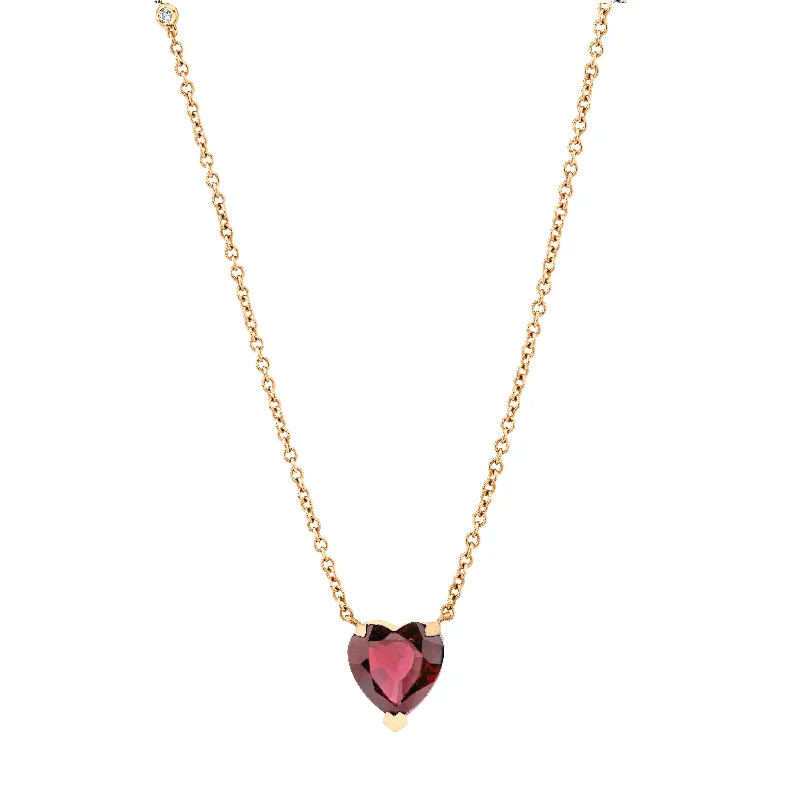 Discounted Jewelry For A Glamorous Look RUBY SOLITAIRE HEART NECKLACE
