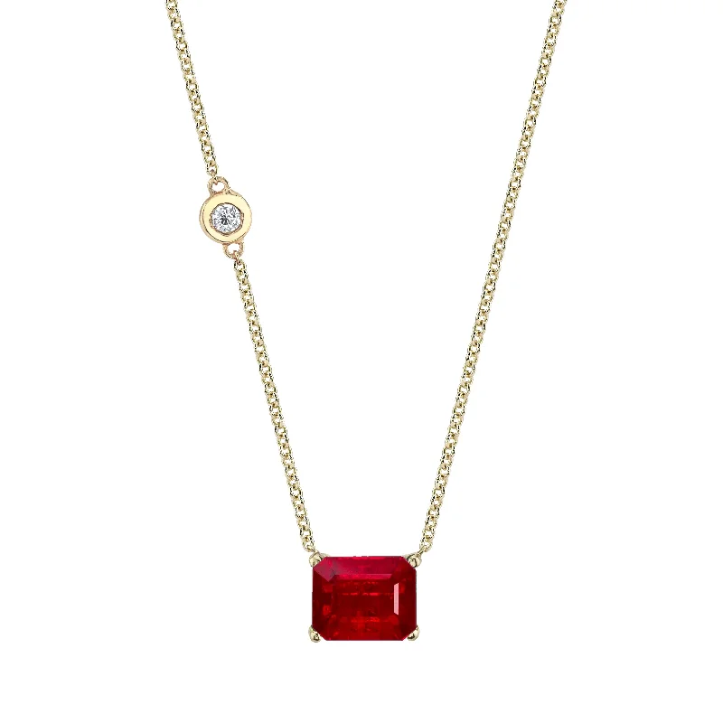 Fashion-Forward Jewelry At Exclusive Discounts RUBY SOLITAIRE NECKLACE
