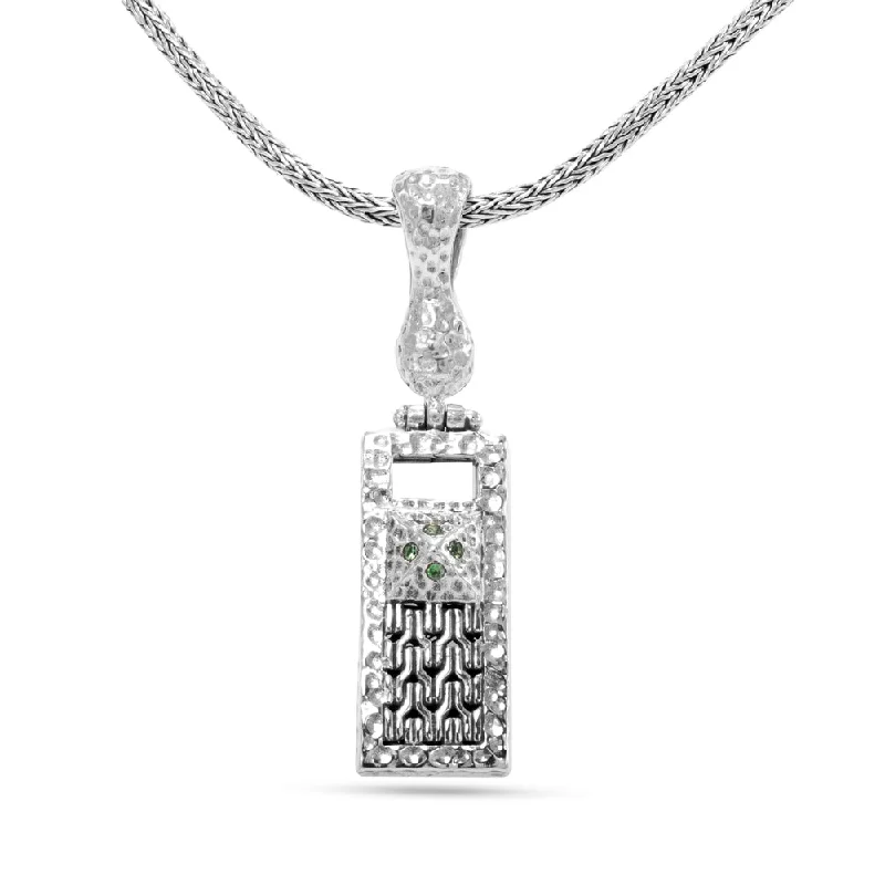 Huge Savings On Premium Jewelry Styles Sterling Silver Janyl Adair & Hammered Ombre Chrome Tourmaline Pendant Enhancer Huge Savings On Premium Jewelry Styles Sterling Silver Janyl Adair & Hammered Ombre Chrome Tourmaline Pendant Enhancer