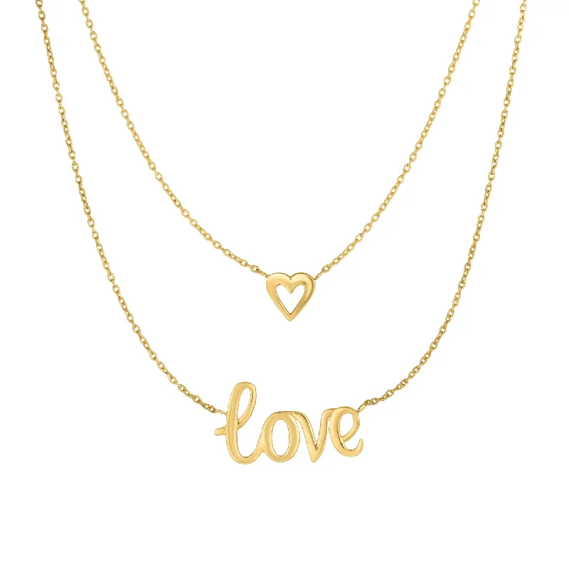 Best Jewelry Deals – Shop Premium Pieces At Great Prices 10K Gold Multi Layered Love" Necklace"