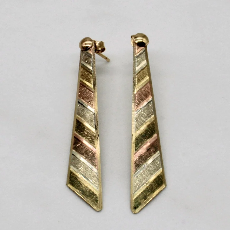 Bohemian-Inspired Jewelry For Free-Spirited Fashion 10k Tri Tone Gold Earrings