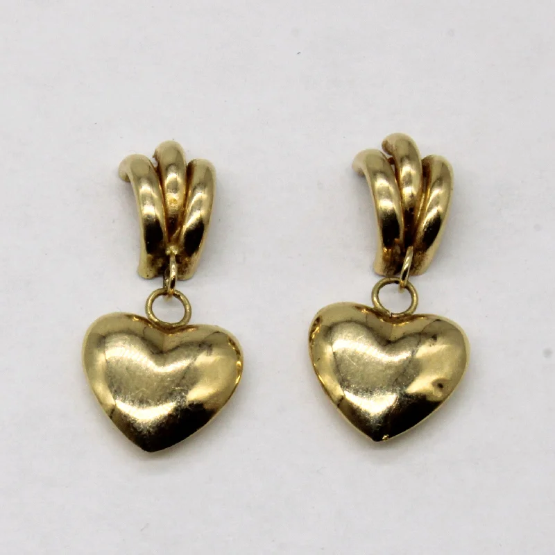 Premium Jewelry, Premium Discounts – Act Fast 14k Yellow Gold Heart Earrings