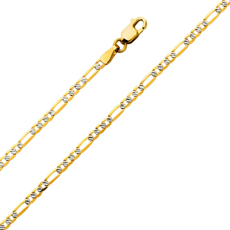 Trendy Minimalist Jewelry For Everyday Wear 2.3mm Fancy Light Figaro 3+1 Chain