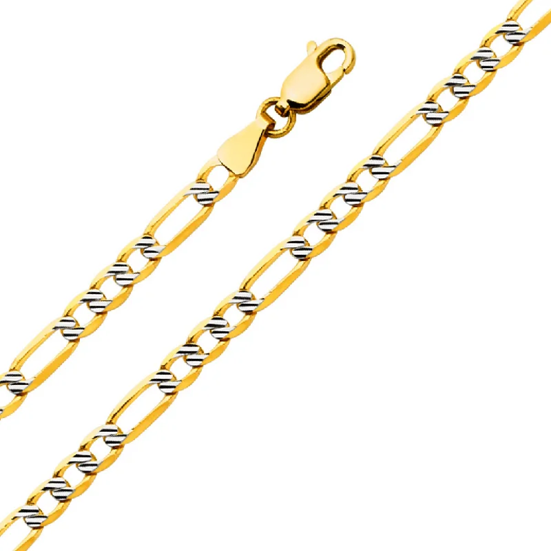 Customized Silver Jewelry For Unique Style 3.8mm Fancy Light Figaro 3+1 Chain