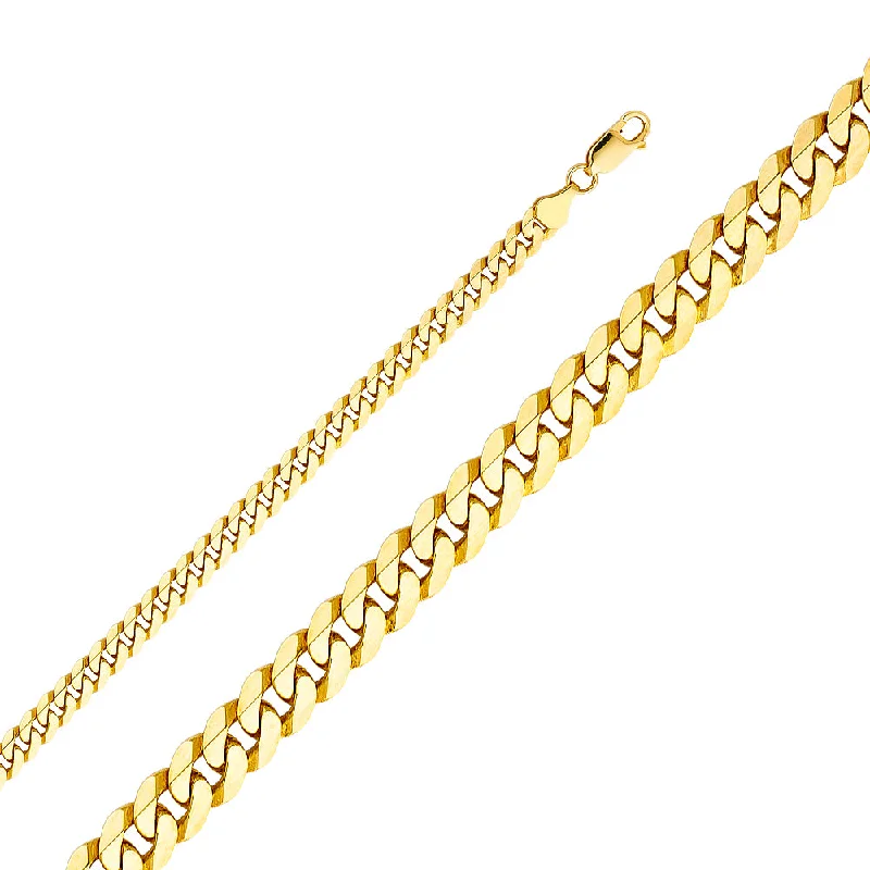 Dainty Floral Jewelry For Feminine Elegance 6.3mm Flat Bevelled Cuban Chain