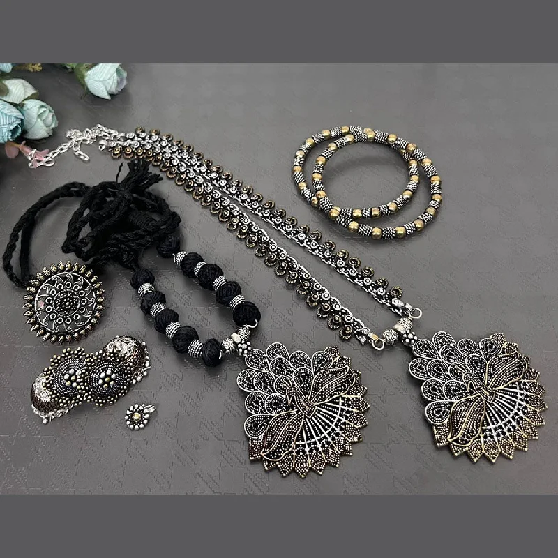 Fashion-Forward Geometric Jewelry For Contemporary Style Akruti Collection 2Tone Plated Combo Set Fashion-Forward Geometric Jewelry For Contemporary Style Akruti Collection 2Tone Plated Combo Set