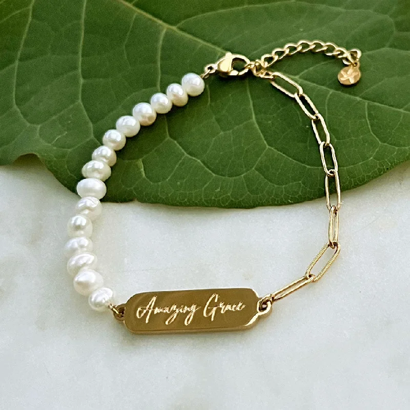 Eco-Friendly Sustainable Jewelry For Conscious Buyers "Amazing Grace" Pearl Bracelet, China