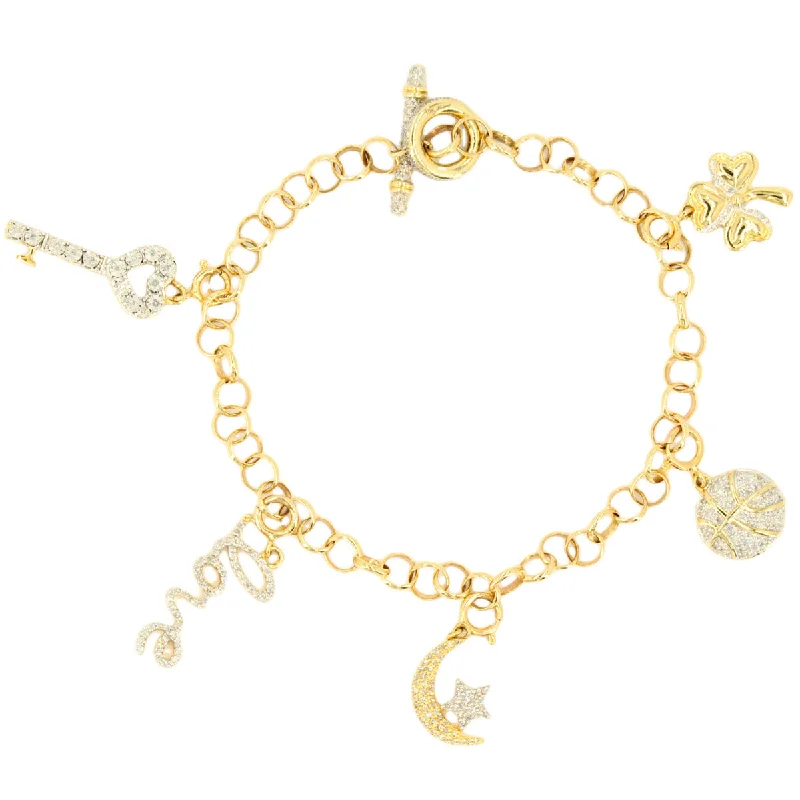 Best Jewelry Sale – Shop Exclusive Designs Now 10k Gold 0.45ctw Diamond Charm Bracelet 7.5". Bracelet Only. Charms Sold Separately Best Jewelry Sale – Shop Exclusive Designs Now 10k Gold 0.45ctw Diamond Charm Bracelet 7.5". Bracelet Only. Charms Sold Separately