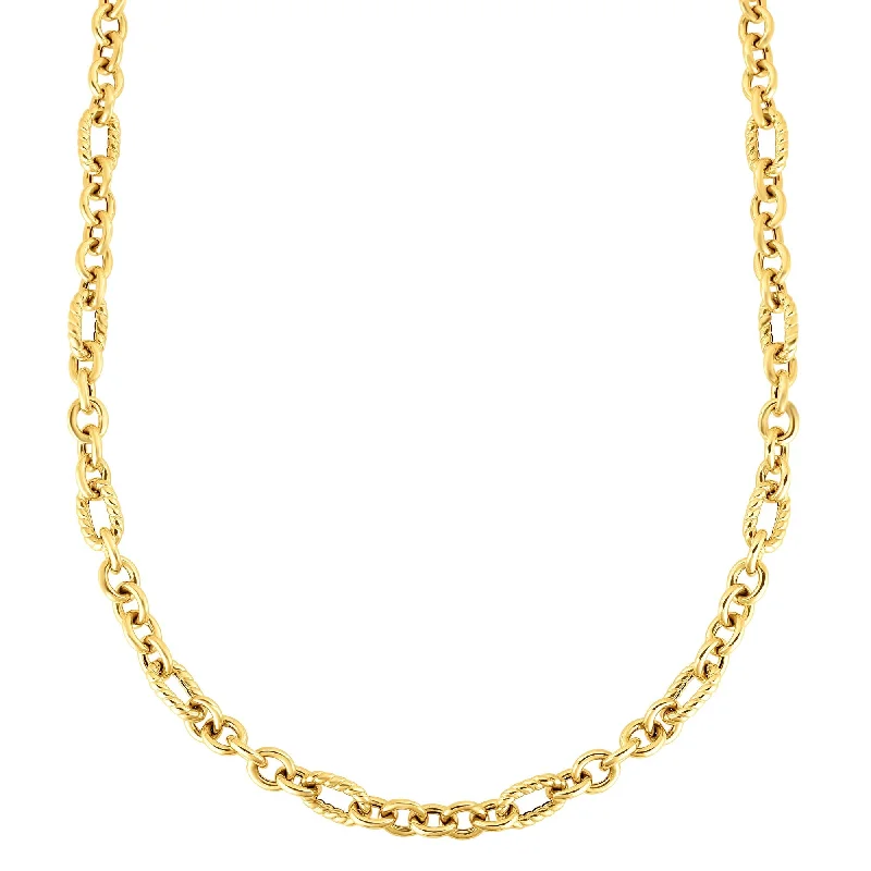 Fashion-Forward Jewelry At Incredible Prices 14K Gold Italian Cable Oval Link Necklace 30" Fashion-Forward Jewelry At Incredible Prices 14K Gold Italian Cable Oval Link Necklace 30"